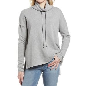 Treasure & Bond Grey Heather Cowl Tie Neck Relaxed Fit Sweatshirt Sz M